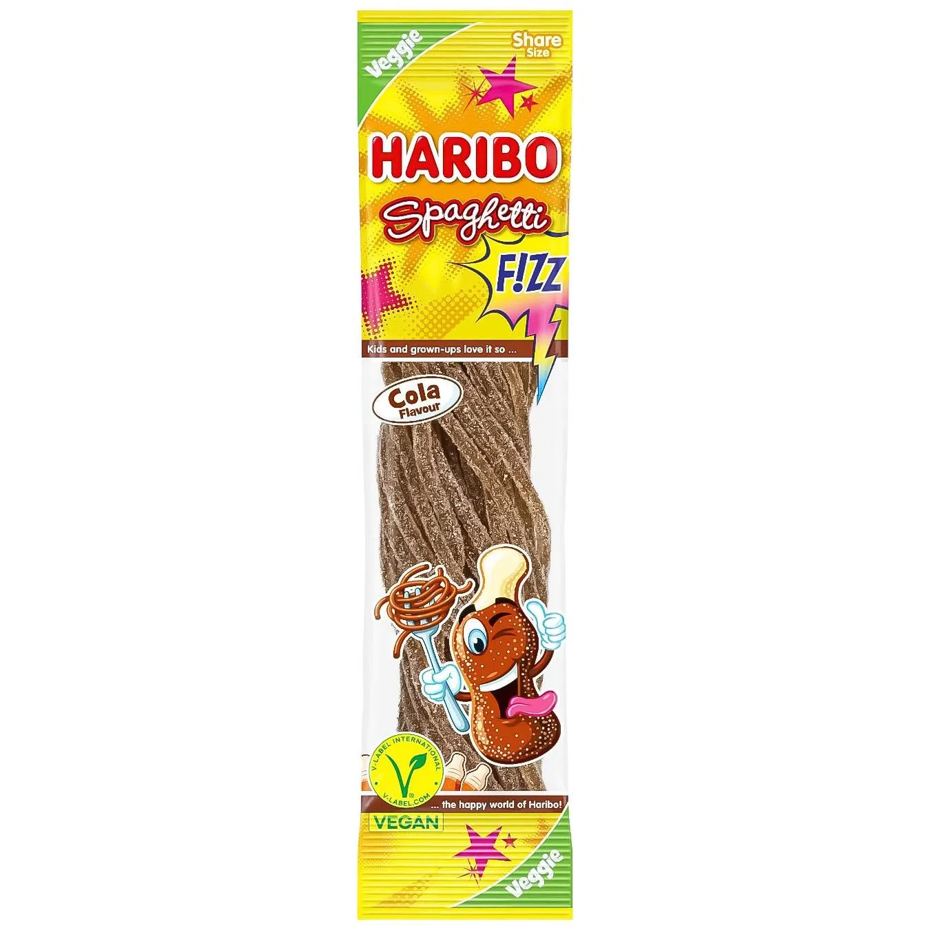 Цукерки Haribo Spaghetti Fizz Cola желейні 200г - Фото 1