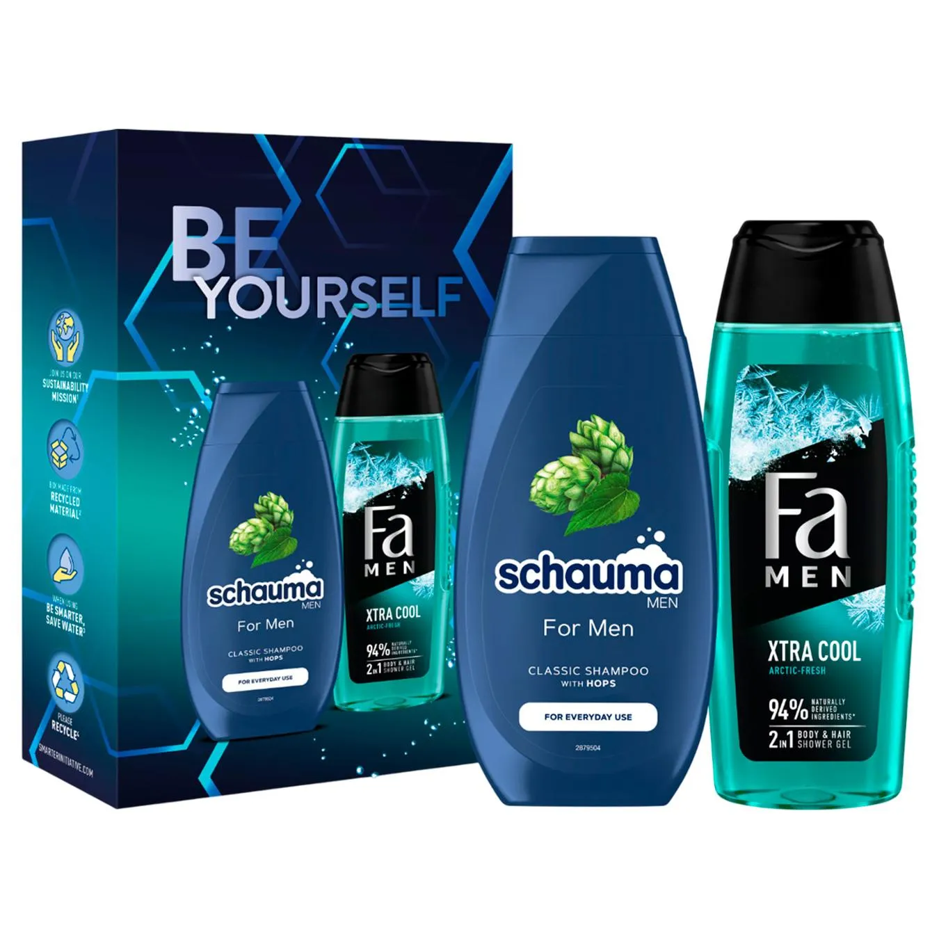 Набір подарунковий Шампунь Schauma Men 250мл + Гель для душу Fa Men Cool 250мл - Фото 1