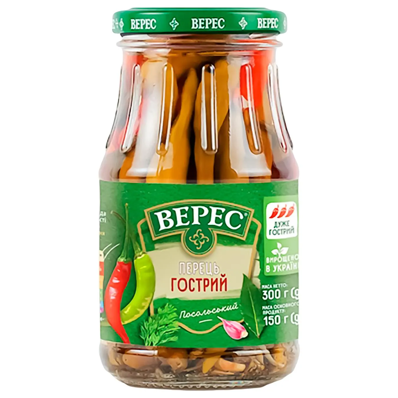 Перець Верес Посольський гострий маринований 280г - Фото 1