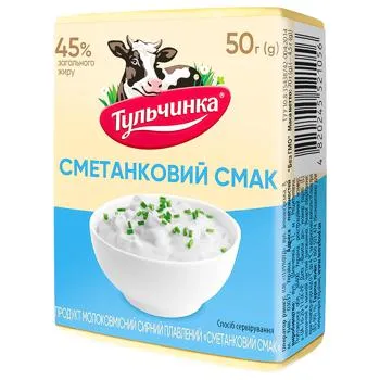 Продукт сирний плавлений Тульчинка Сметанковий смак 55% 50г - Photo 3