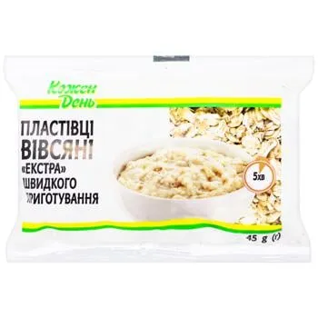 Пластівці вівсяні Кожен День Екстра швидкого приготування 45г - Photo 1