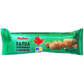 Халва Auchan соняшникова з арахісом 70г - Photo 1