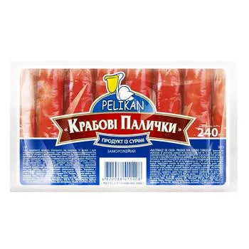 Крабові палички Пелікан заморожені 240г - Фото 1