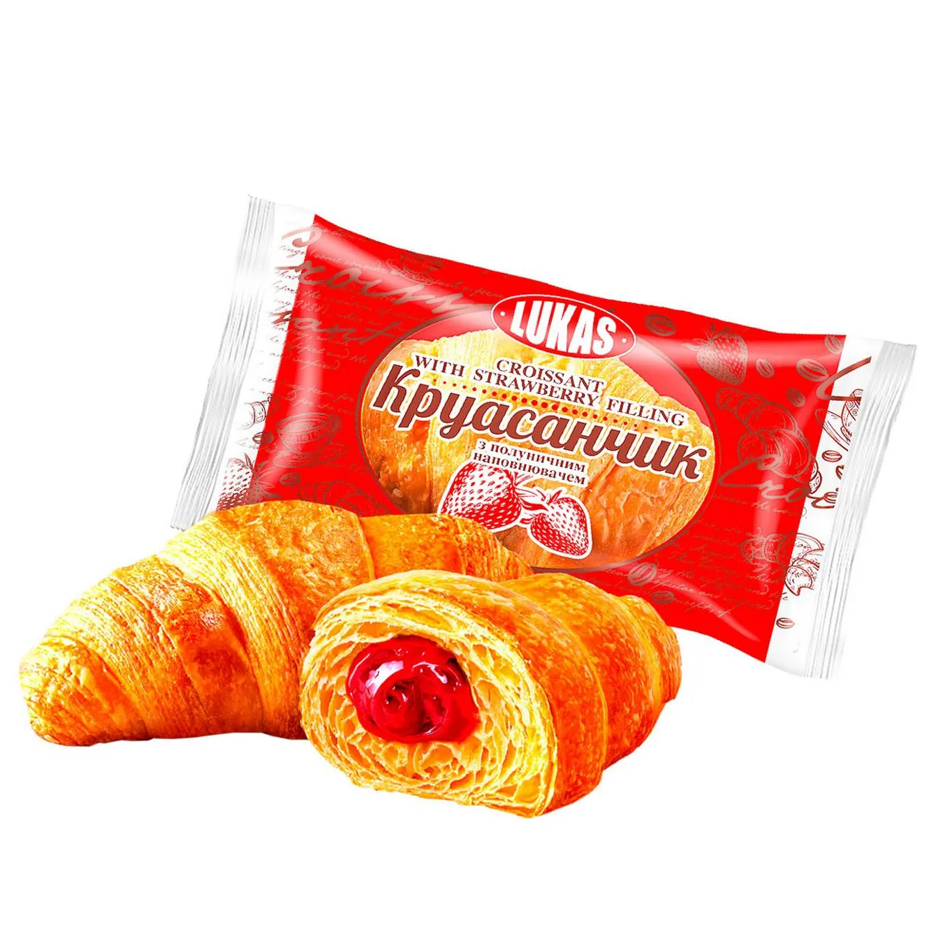 Круасанчик Lukas з полуничним наповнювачем - Фото 1