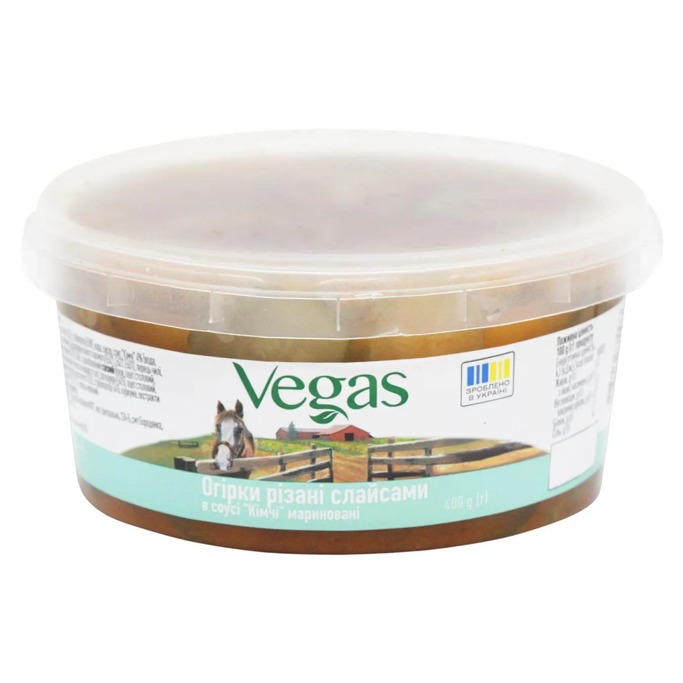 Огірки Vegas різані в соусі Кімчі мариновані 400г - Фото 3