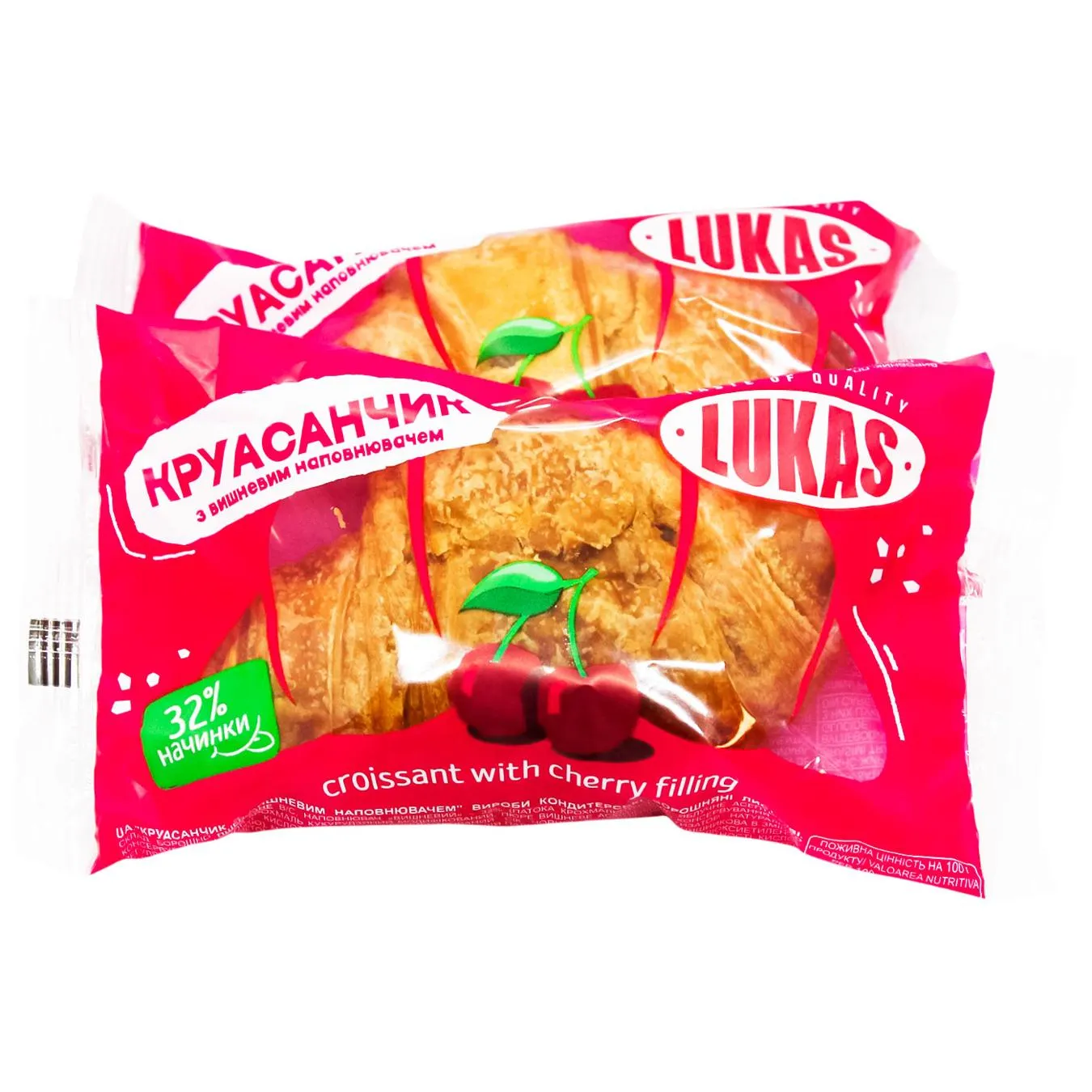 Круасанчик Lukas з вишневим наповнювачем - Фото 1
