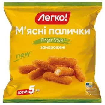 Палички м'ясні Легко! Finger Style заморожені 400г - Фото 1