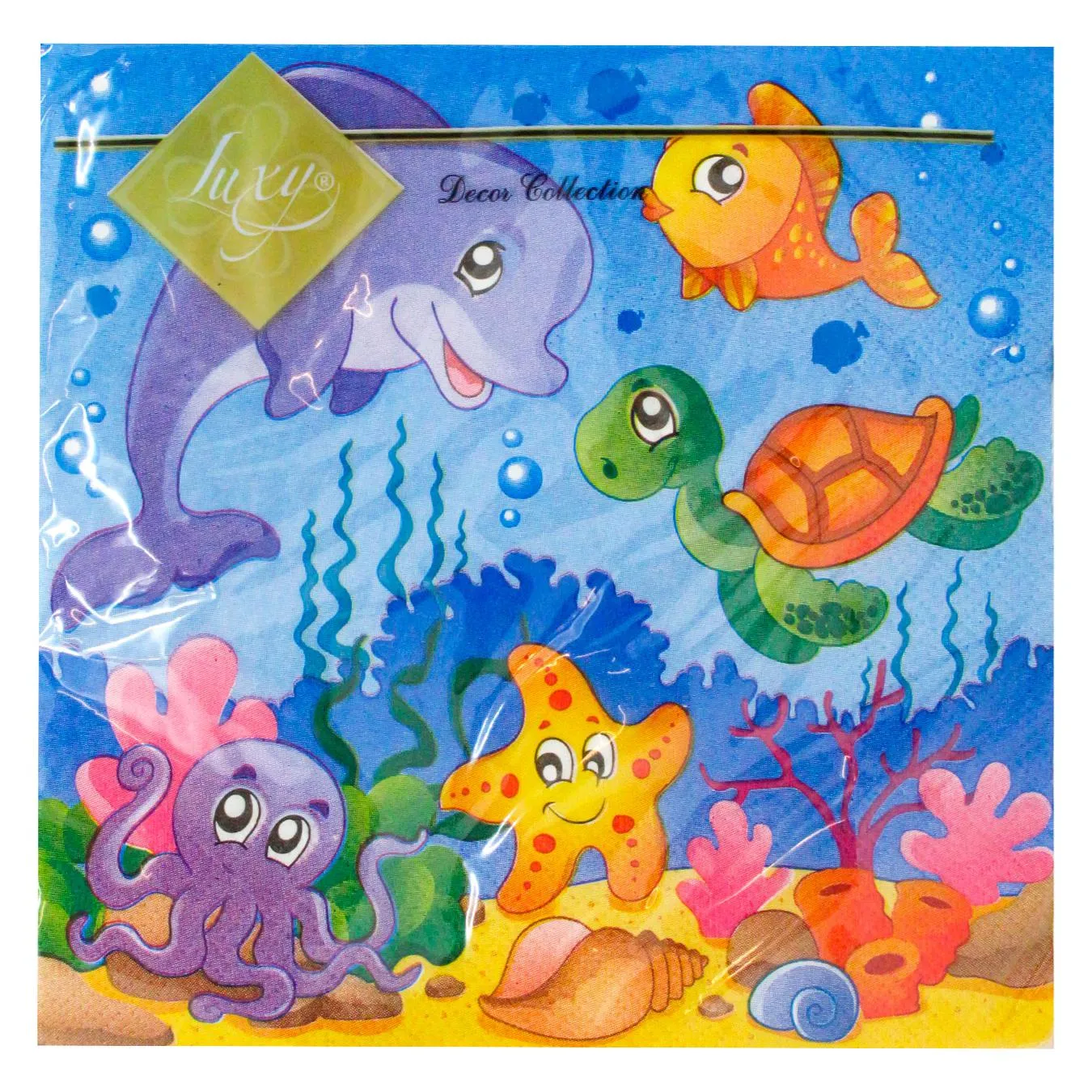 Серветки Luxy Морські жителі 33x33см 3 шари 20шт - Фото 1