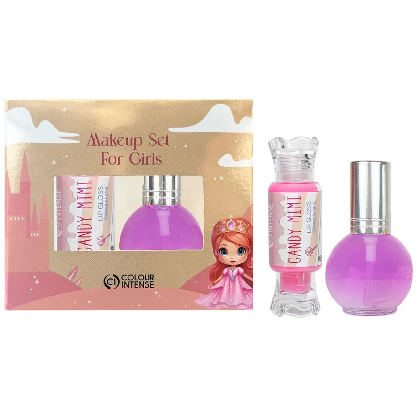 Набір декоративної косметики Colour Intense Makeup Kit 01 блиск для губ 5г + туалетна вода 15мл - Фото 1