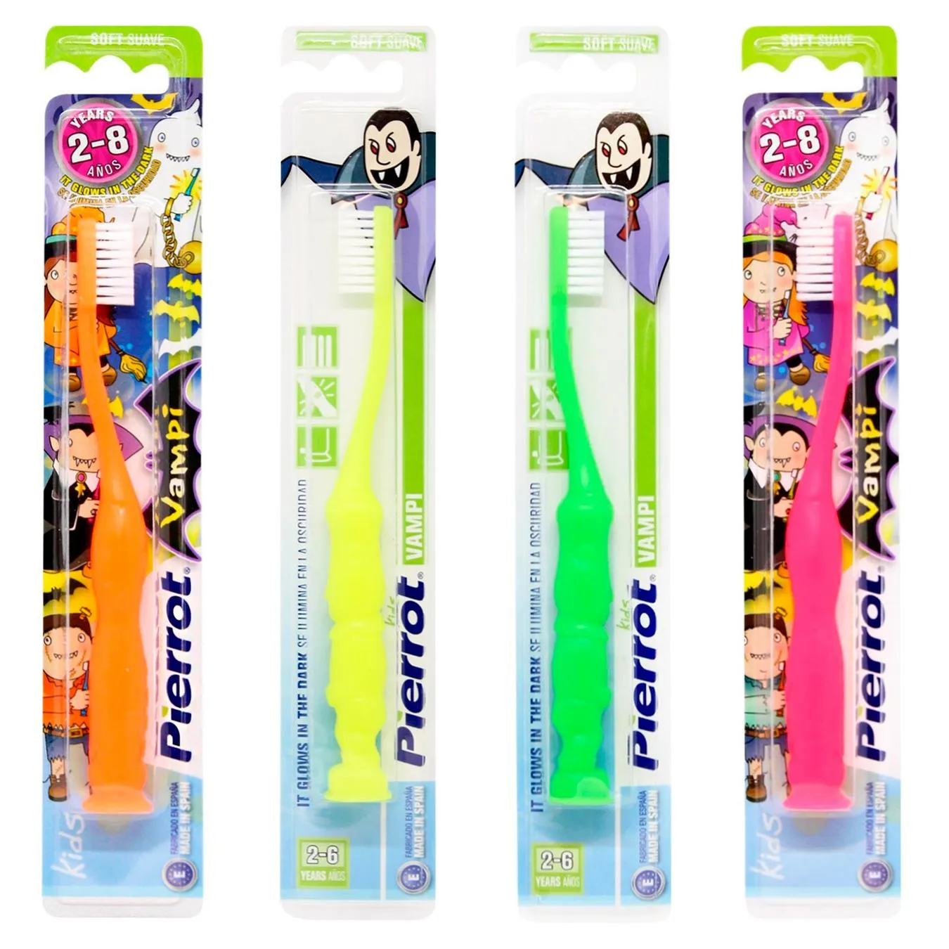 Зубна щітка Pierrot Vampi 2-6 років м'яка - Фото 1