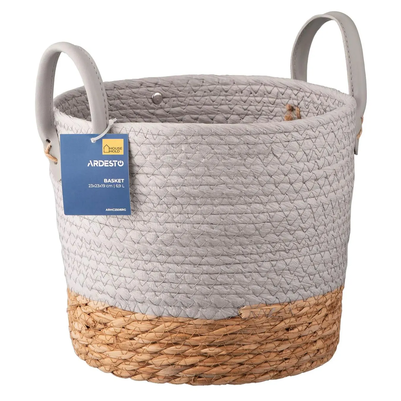 Кошик Ardesto Minimalism рогожка сірий 23*23*19см - Фото 4