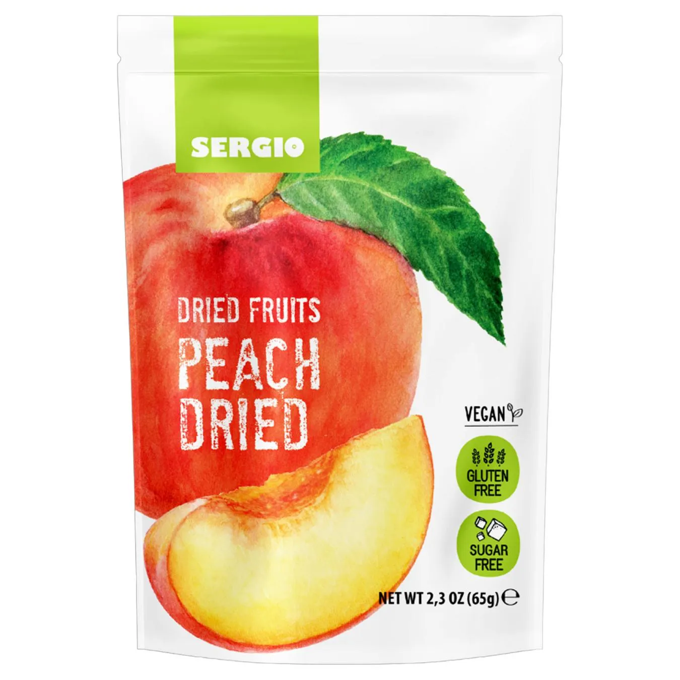 Персик Sergio сушений дольками 65г - Фото 1