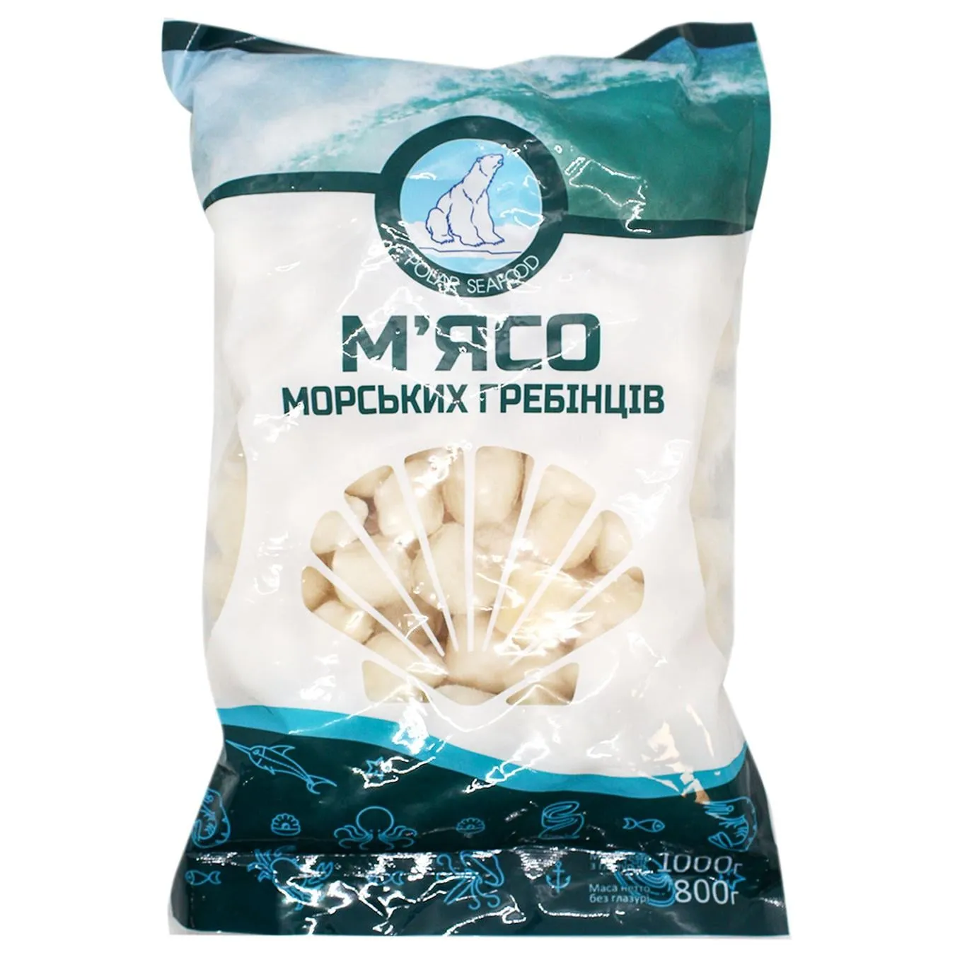 Гребінці Polar Seafood м’ясо без ікри 80/100 1000г - Фото 1