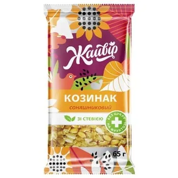 Козинак Жайвір соняшниковий на фруктозі зі стевією 65г - Фото 3
