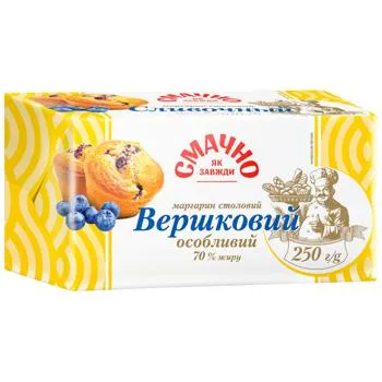 Маргарин столовий Смачно як завжди Вершковий особливий 70% 250г - Photo 3