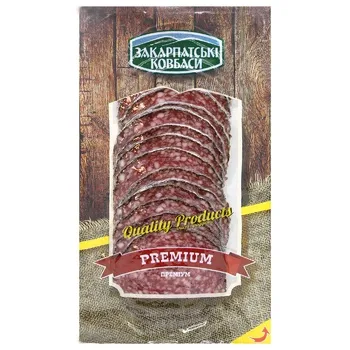 Ковбаса Закарпатські Ковбаси Салямі Неаполітанська нарізана сирокопчена вищий сорт 80г - Фото 3