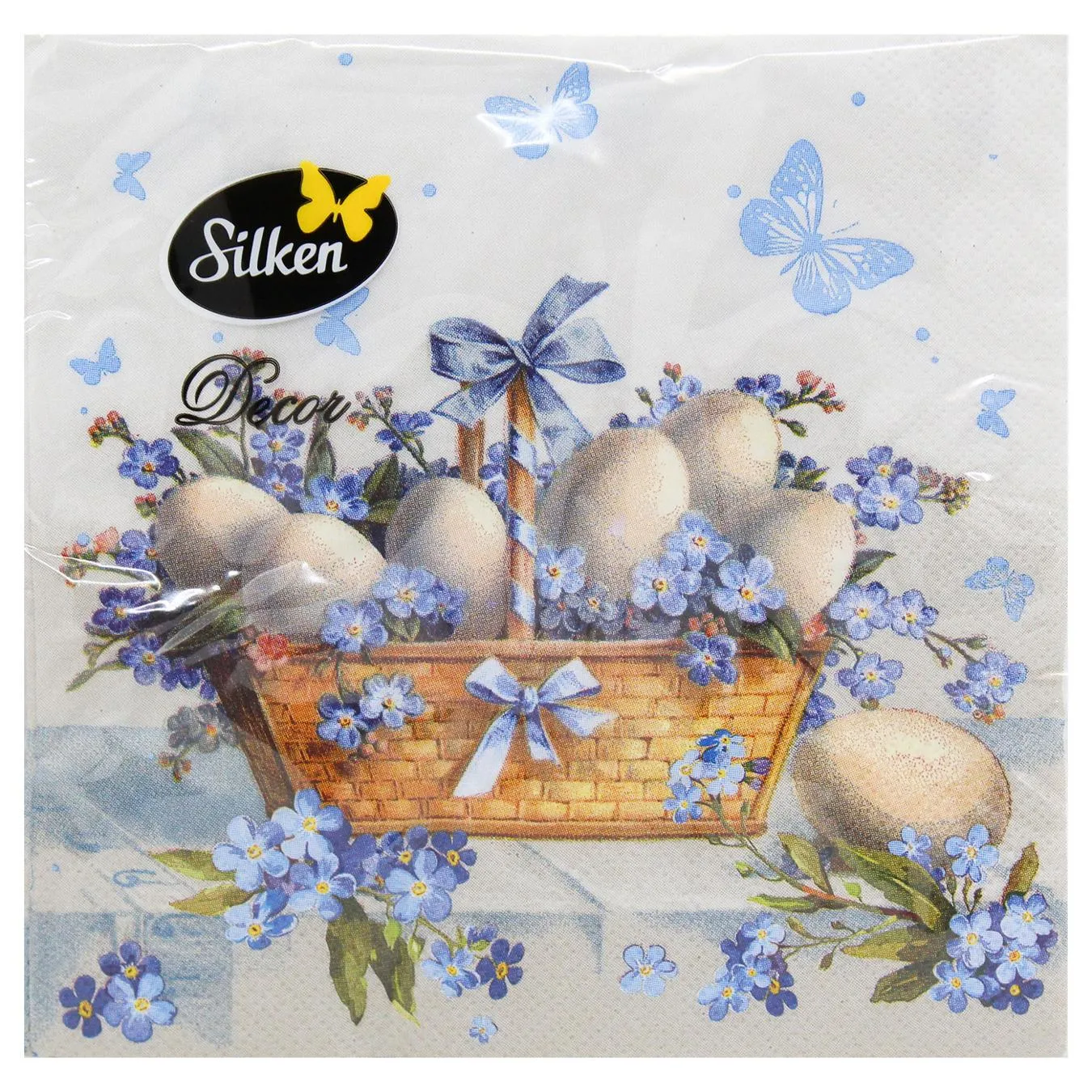 Серветки столові Silken Кошик 3-шарові 33*33см 18шт - Фото 1