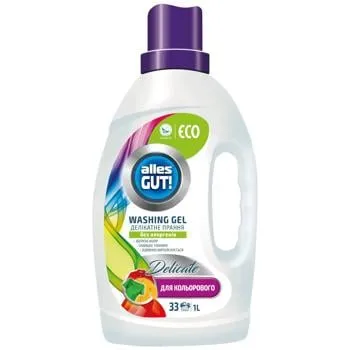 Гель для прання Alles Gut! з ланоліном для кольорової білизни 1л - Фото 4