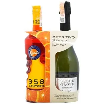 Набір аперитив Santero Spritz 13% 0,75л та Ігристе вино Belle Grove Macabeo брют біле 11% 0,75л - Photo 3