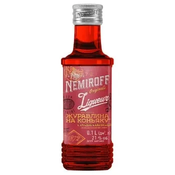 Настоянка Nemiroff Журавлина на коньяку 21% 100мл - Photo 1