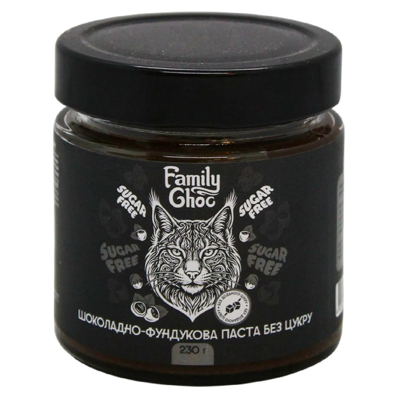 Паста Family Choc шоколадно-фундукова без цукру 230г - Фото 3