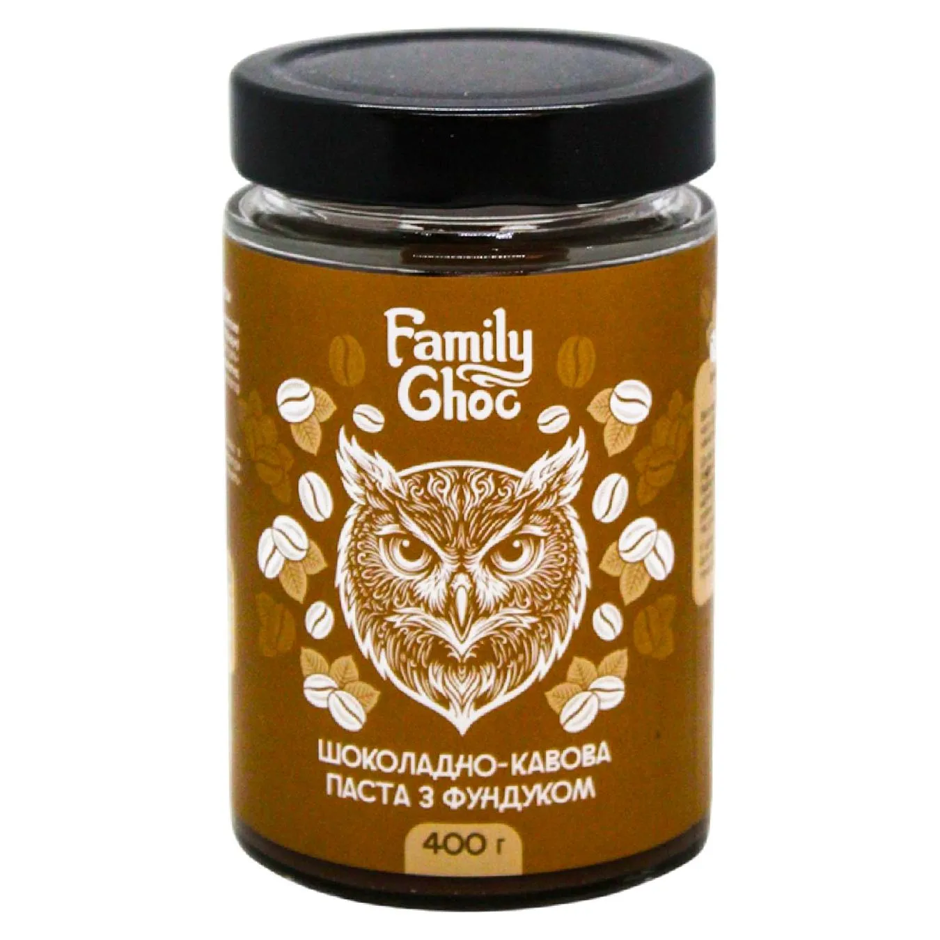 Паста Family Choc шоколадно-кавова з фундуком 400г - Фото 3