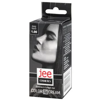 Крем-фарба для брів та вій Jee Cosmetics №1.00 глибокий чорний 5мл - Photo 1