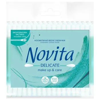 Палички ватні Novita Delicate в поліетиленовому пакеті 100шт - Photo 5