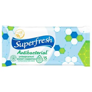 Серветки вологі Superfresh антибактеріальні 15шт - Photo 3