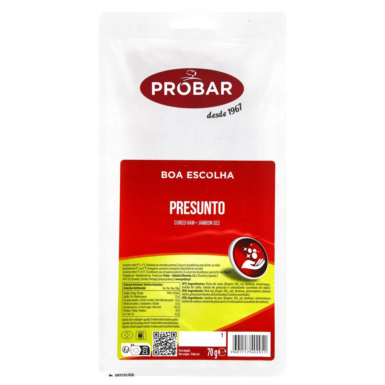 Шинка Probar Презунто Португальський Хамон с/в нарізка 70г - Фото 1