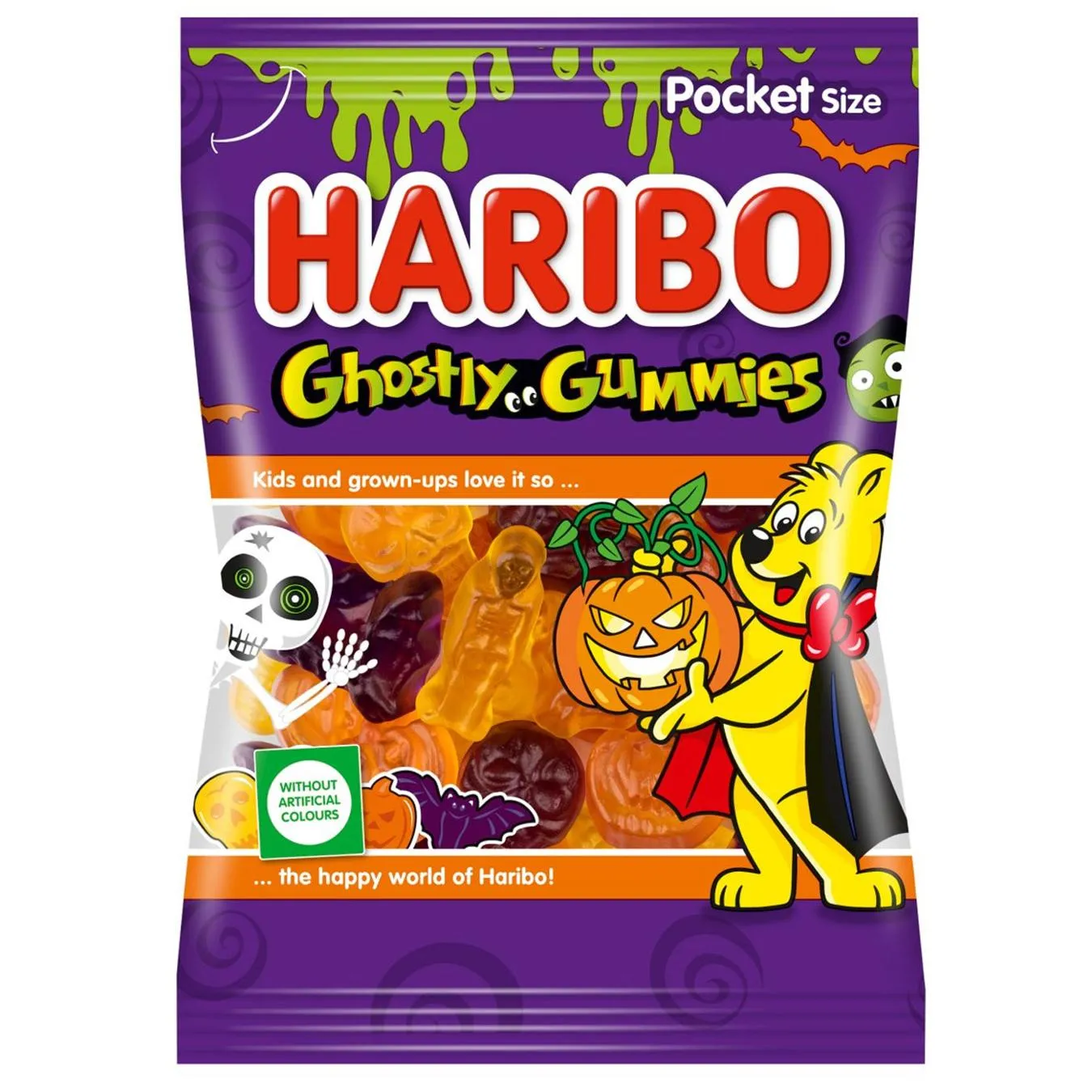 Цукерки Haribo Ghostly Gummies 90г - Фото 1