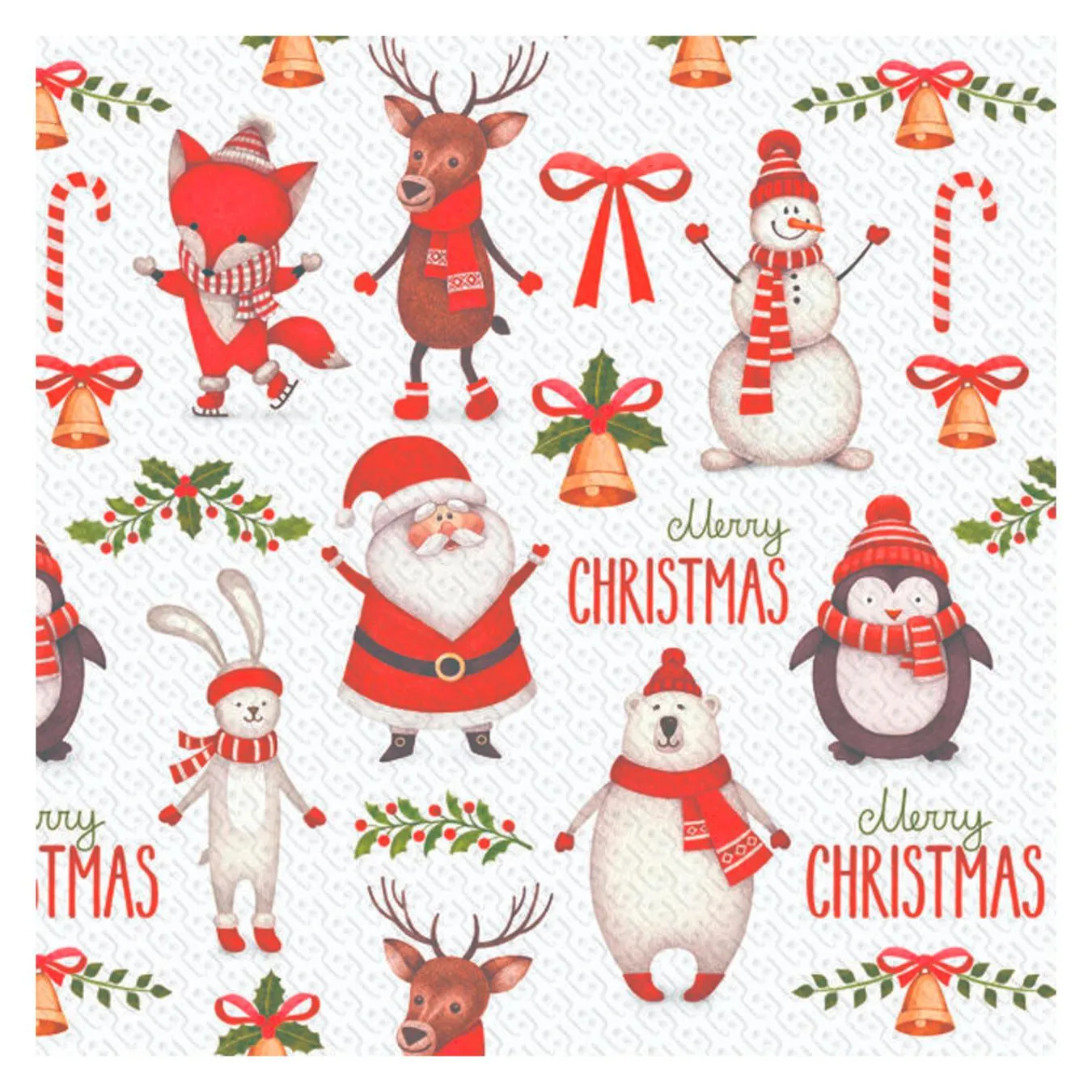 Серветки столові Silken Різдвяний настрій 2-шарові 33x33см 12шт - Фото 1