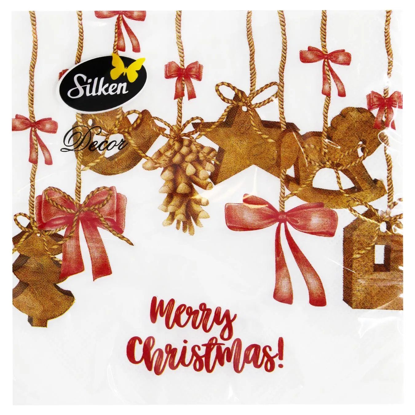 Серветки столові Silken Підвіска з печива 3-шарові 33*33см 18шт - Фото 1