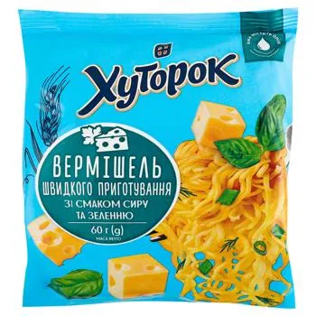 Вермішель Хуторок зі смаком сиру та зеленню 60г - Photo 4