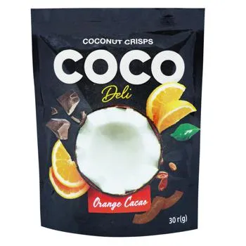 Чипси кокосові Coco Deli солодкі з апельсином, корицею та кавою 30г - Photo 1
