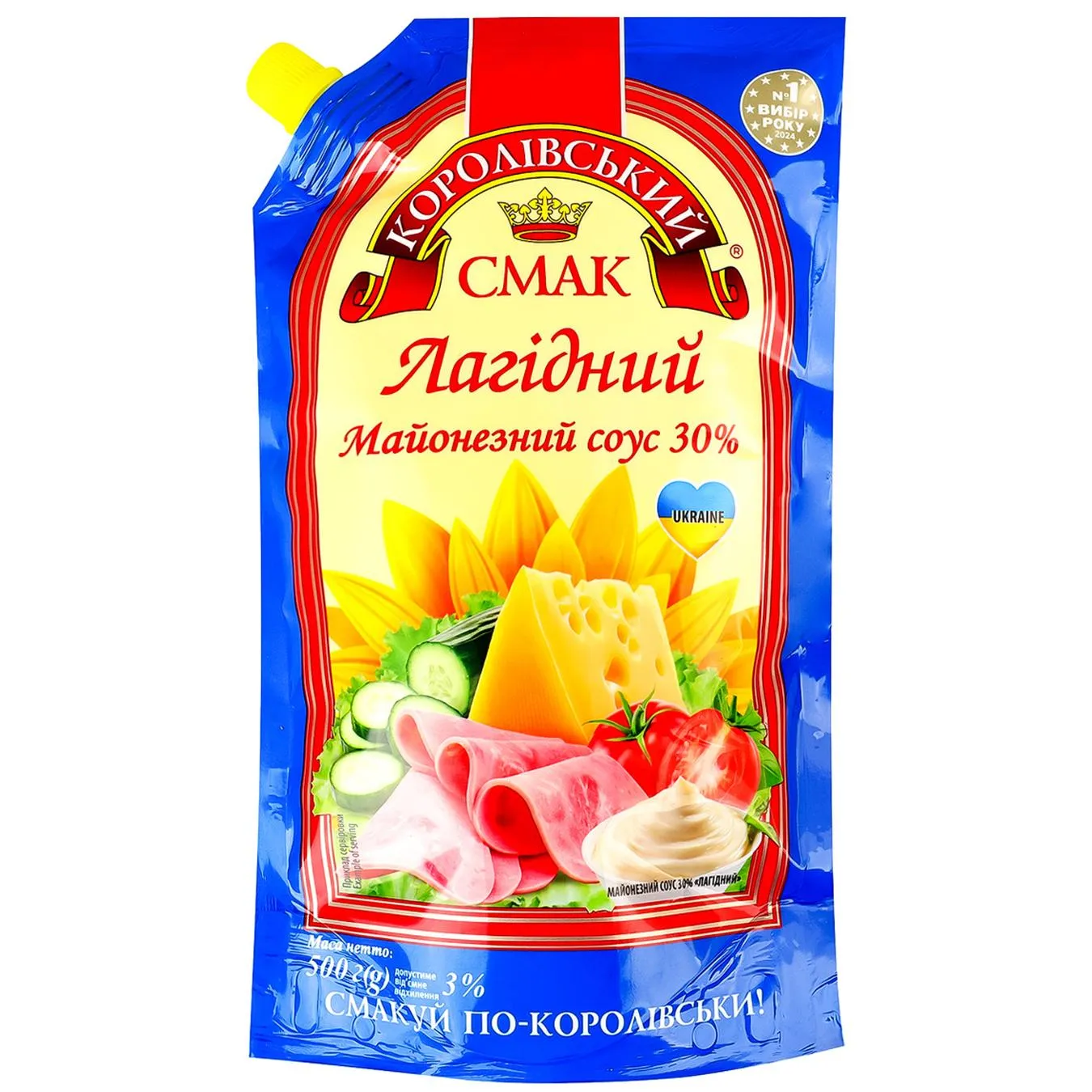 Соус майонезний Королівський смак Лагідний 30% 500г - Фото 1