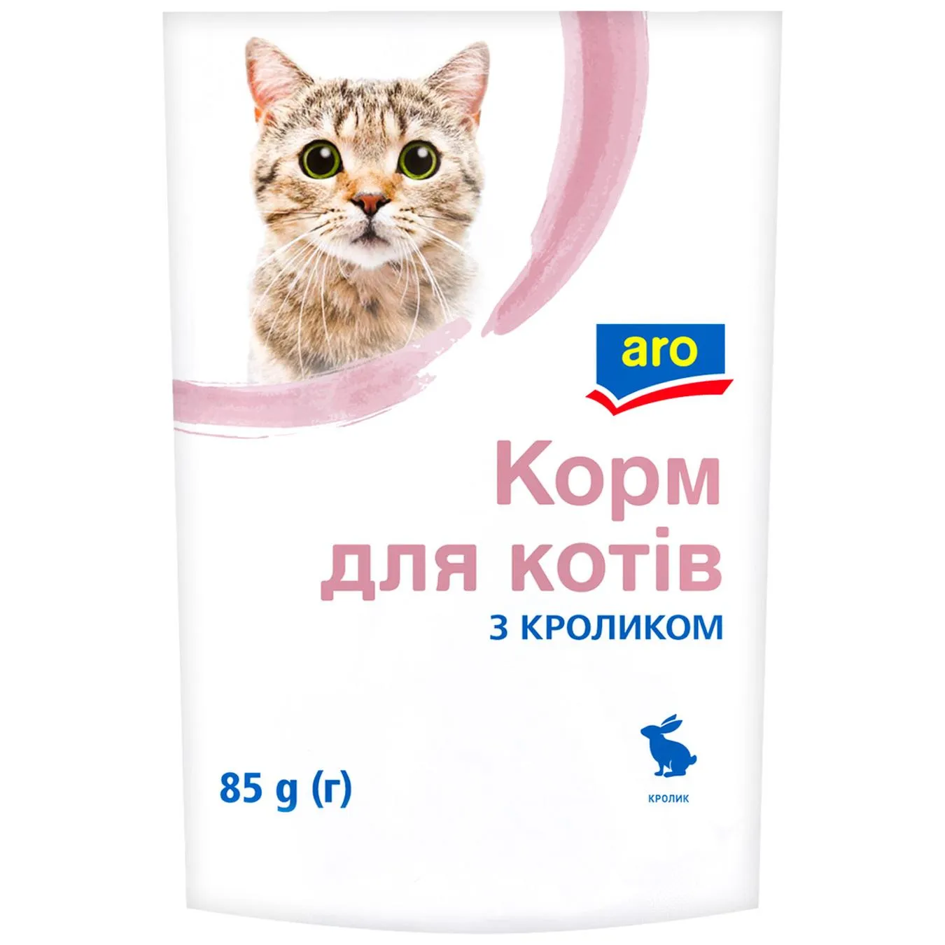 Корм вологий Аro з кроликом для дорослих котів 85г - Фото 1