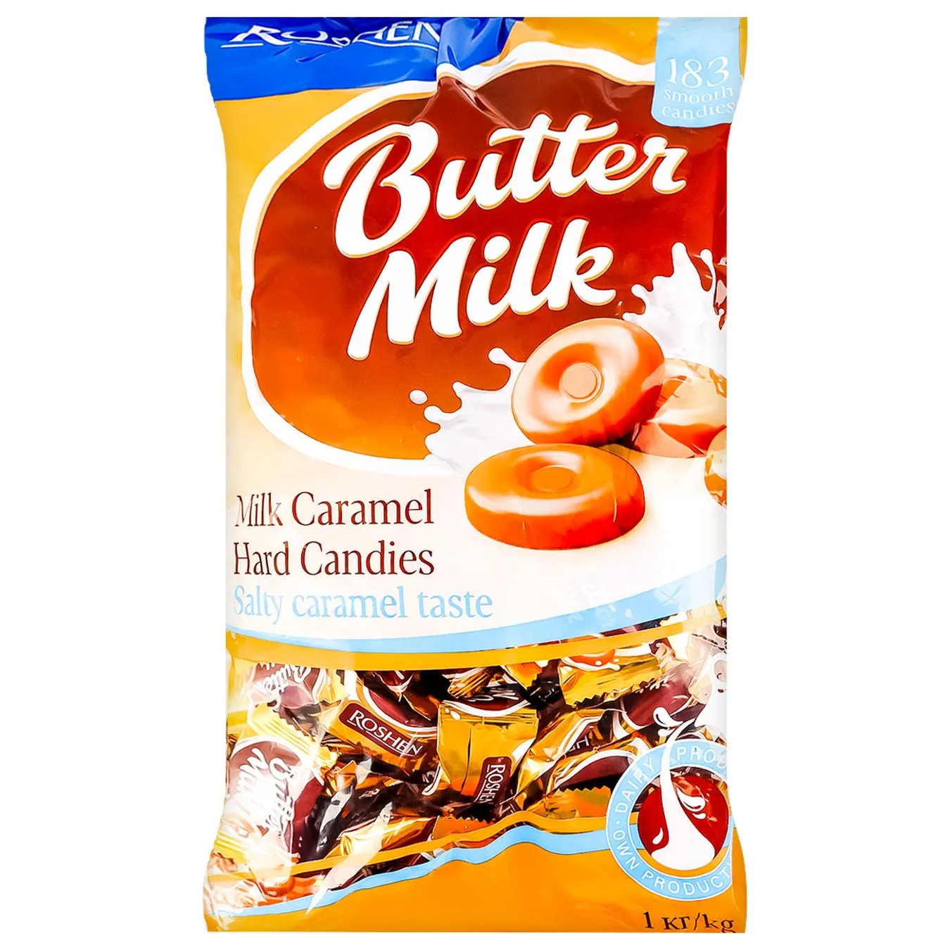 Карамель Roshen Butter Milk молочна льодяникова 1кг - Фото 1