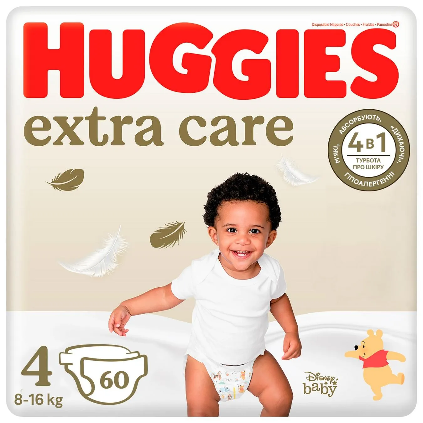 Підгузки Huggies Extra Care 4 8-16кг 60шт - Фото 3