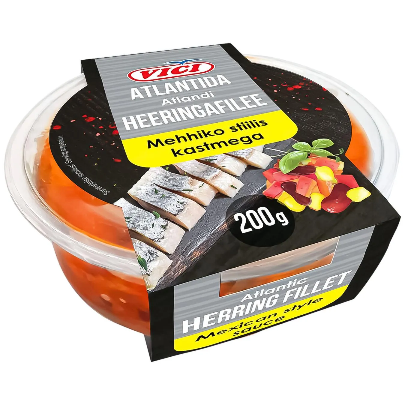 Філе оселедця атлантичного Vici шматочки в соусі по-мексиканськи 200г - Фото 1