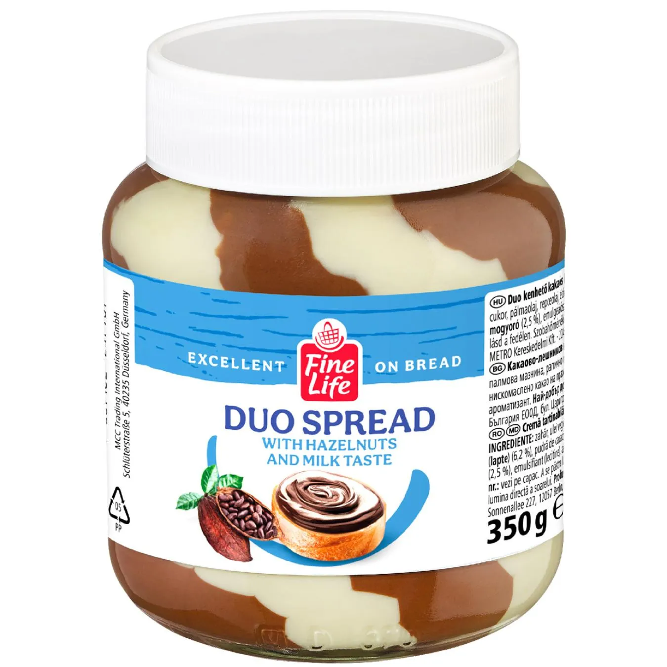 Паста Fine Life Дуо шоколадно-горіхова 350г - Фото 1