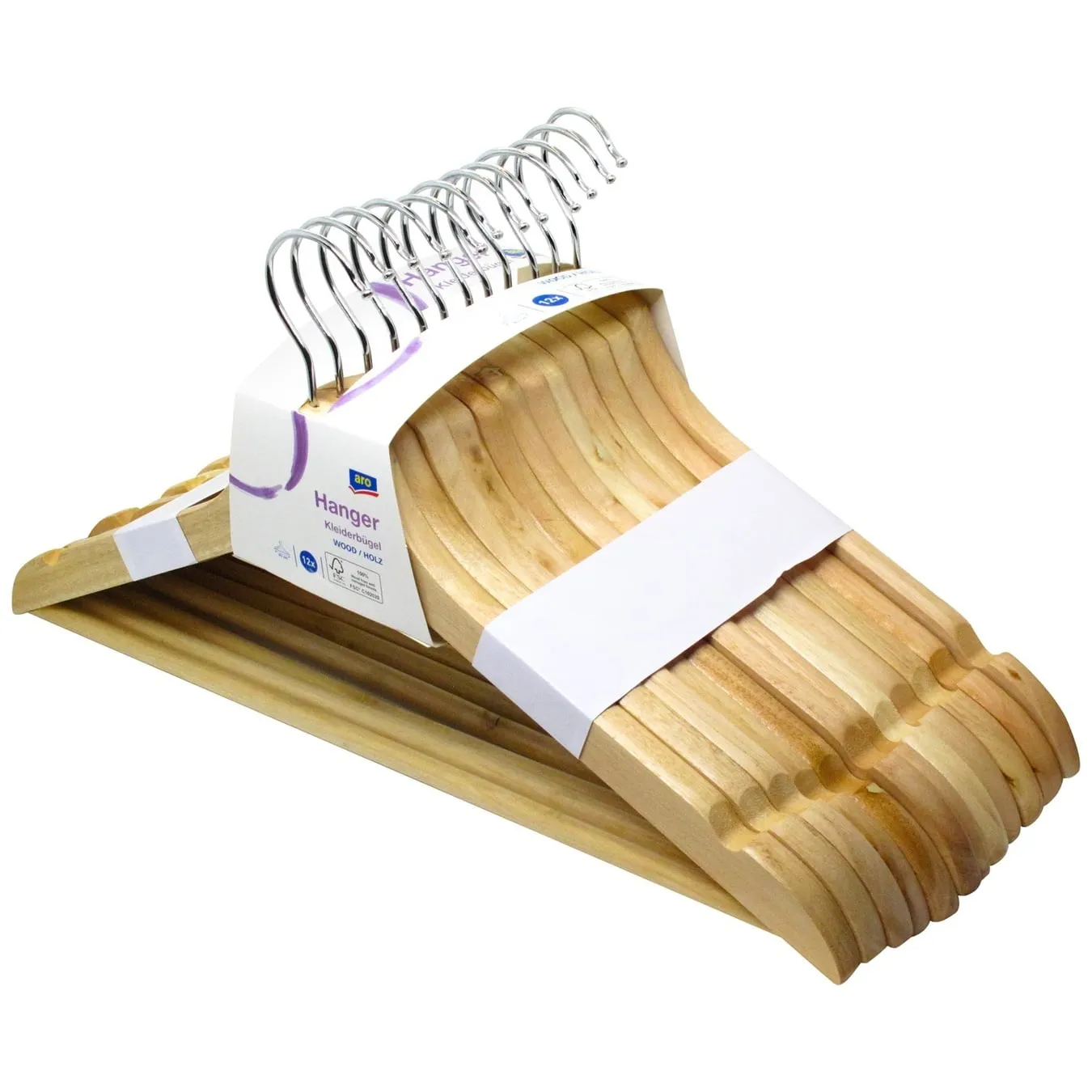 Вішалка Aro дерев'яна 12шт - Фото 1