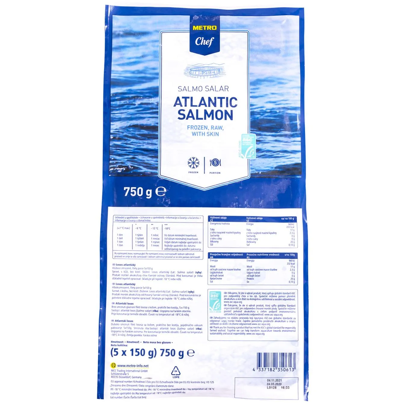 Лосось Metro Chef порційний шматки 5шт х 150г - Фото 1