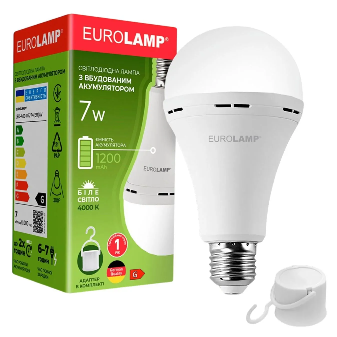 E.LAMP LED ЛАМПА АК A60 7W E27 - Фото 1