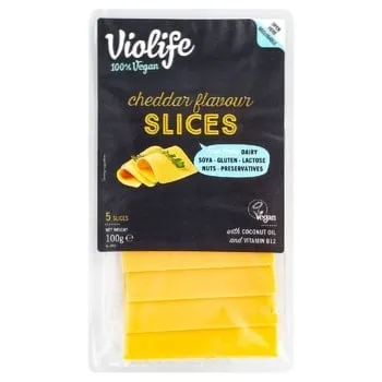 Продукт харчовий Violife Чеддер з кокосовою олією без лактози нарізаний 100г - Photo 1