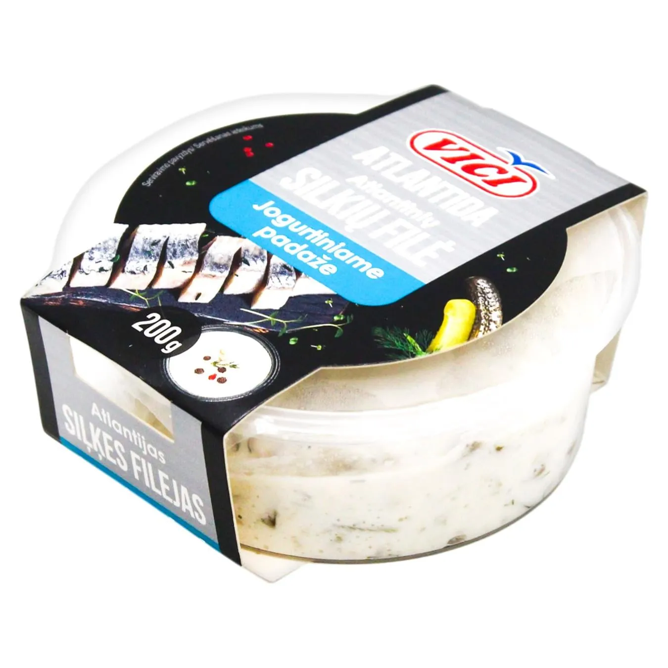 Оселедець Vici філе шматочки в йогуртовому соусі 200г - Фото 1