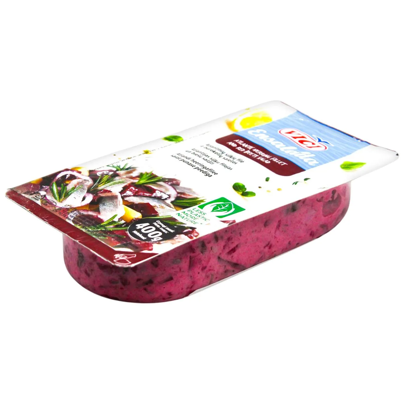 Оселедець Vici Ensalada філе шматочки з буряком 400г - Фото 1