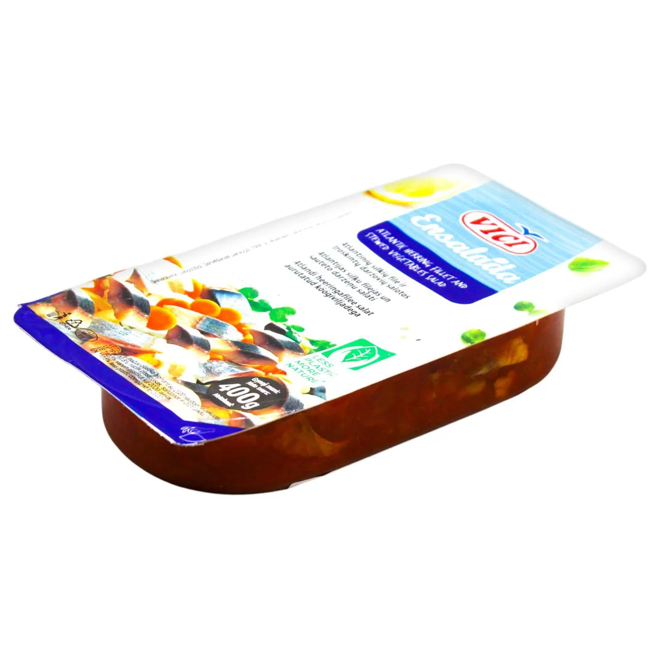 Оселедець Vici Ensalada філе шматочки без шкіри з тушкованими овочами 400г - Фото 1