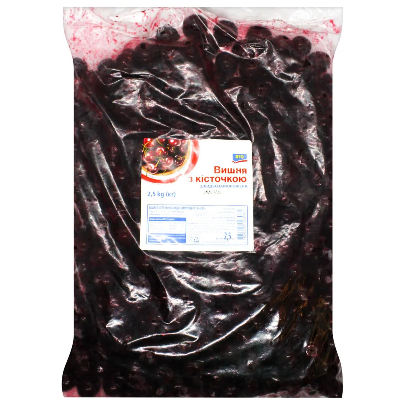 Вишня Aro з кісточкою швидкозаморожена 2,5кг - Фото 1