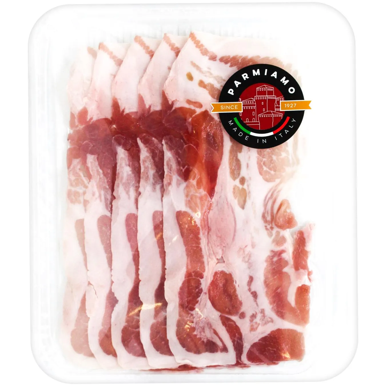 Продукт зі свинини Parmiamo Щоковина Гуанчале з прянощами сиров'ялений нарізка 100г - Фото 1